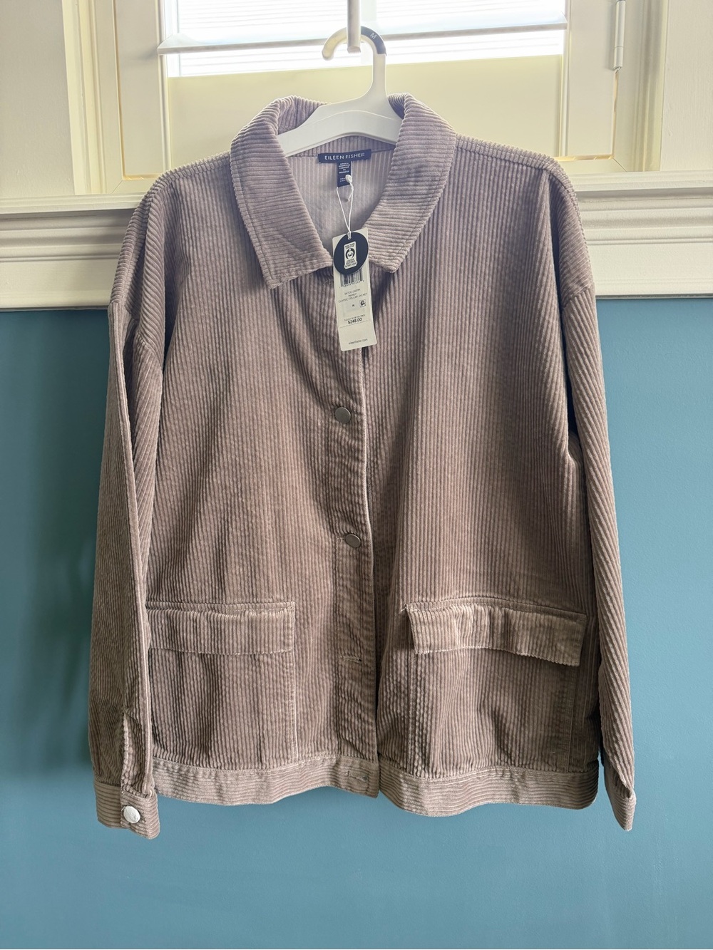 NWT Eileen Fisher 100% Cotton Corduroy Button Jacket. $268 Retail.